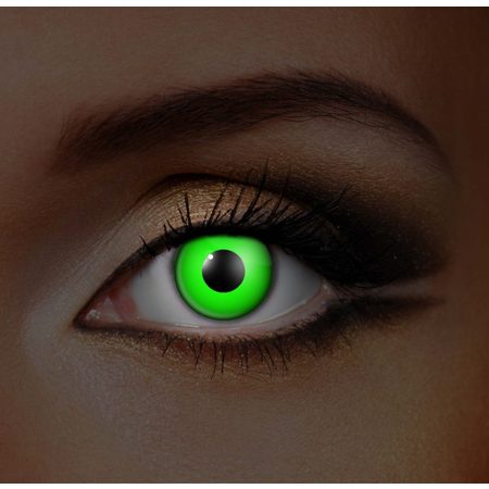 Funky Cosmetic IGLOW  GREEN UV CONTACT LENSES 3 MONTH