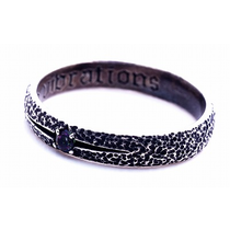 HAMMER BAND IN 925 SILVER WITH BLACK SWAROVSK