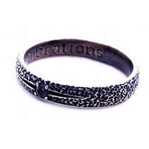 HAMMER BAND IN 925 SILVER WITH BLACK SWAROVSK