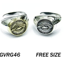 OPEN ALL SEEING EYE RNG BRASS INLAY