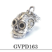 SUGAR SKULL PNDT gold inlay cross