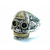 GOOD VIBRATIONS OPEN SUGAR SKULL RiNG WITH GOLD ALL SEEING EYE DETAIL