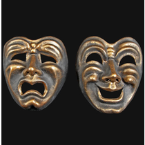 Commedia Tragedia Bronze  - set of 2