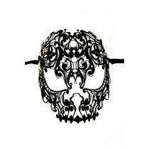BLACK SKULL METAL MASK  TESCHIO