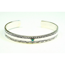 AZTEC BANGLE WITH TURQ TRIANGLE