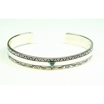 AZTEC BANGLE WITH TURQ TRIANGLE