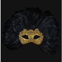Colombina Piume Reale Macramè Gold Black