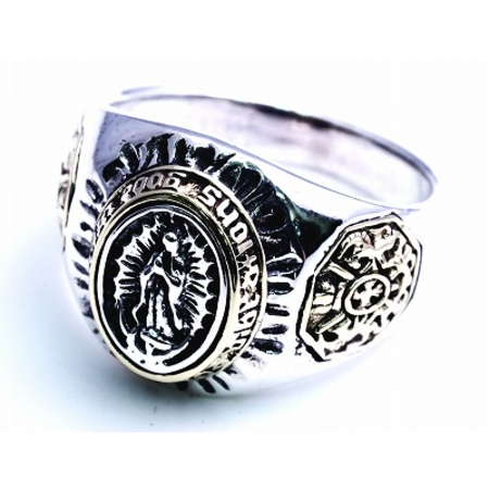 GOOD VIBRATIONS ST MARIA CARTEL RING 925  WITH BRASS INLAY