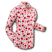 Chenaski Mens Shirt Dots & Spots Red