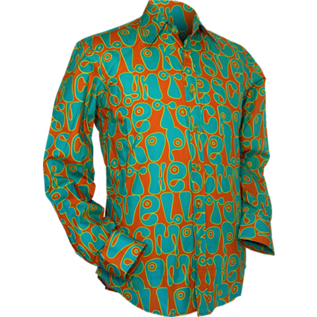 Pete Chenaski Chenaski Ltd Mens Shirt Moloko ORANGE BLUE