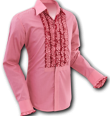 Pete Chenaski Chenaski Ruffle Mens Shirt Rusche  Old Rose (Red)