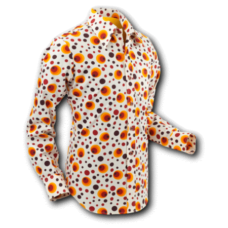 Pete Chenaski Chenaski Mens Shirt Dots & Spots Orange Large