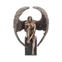 Angels Reflection Bronze  26cm - Large Male Angel on Cube