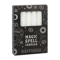 WHITE MAGIC SPELL CANDLES HAPPINESS X12