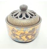 LUXURY RESIN BURNER - GOLD WITH DRAGONS