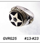 GOOD VIBRATIONS GOLD STAR RING WITH BLACK INLAY 925