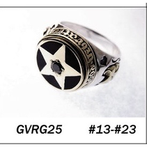 GOLD STAR RING WITH BLACK INLAY 925