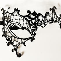 White Occhialino Metal Mask One Eye