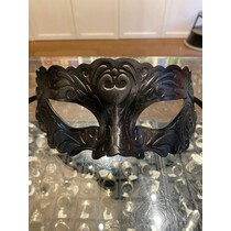 EMBOSSED LEATHER MASK ASSORTED BLACK