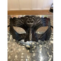 EMBOSSED LEATHER MASK ASSORTED BLACK