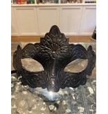 EMBOSSED LEATHER MASK ASSORTED BLACK