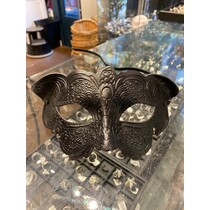 EMBOSSED LEATHER MASK CAT BLACK