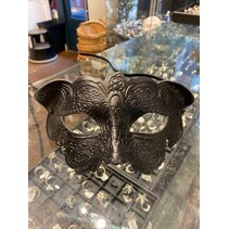 EMBOSSED LEATHER MASK CAT BLACK
