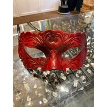 EMBOSSED LEATHER MASK ASSORTED RED