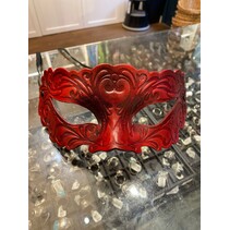 EMBOSSED LEATHER MASK ASSORTED RED