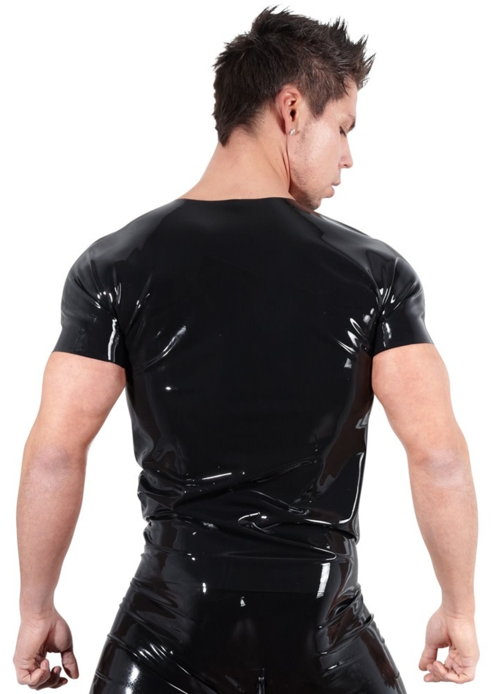LATE X Latex mens T-shirt black