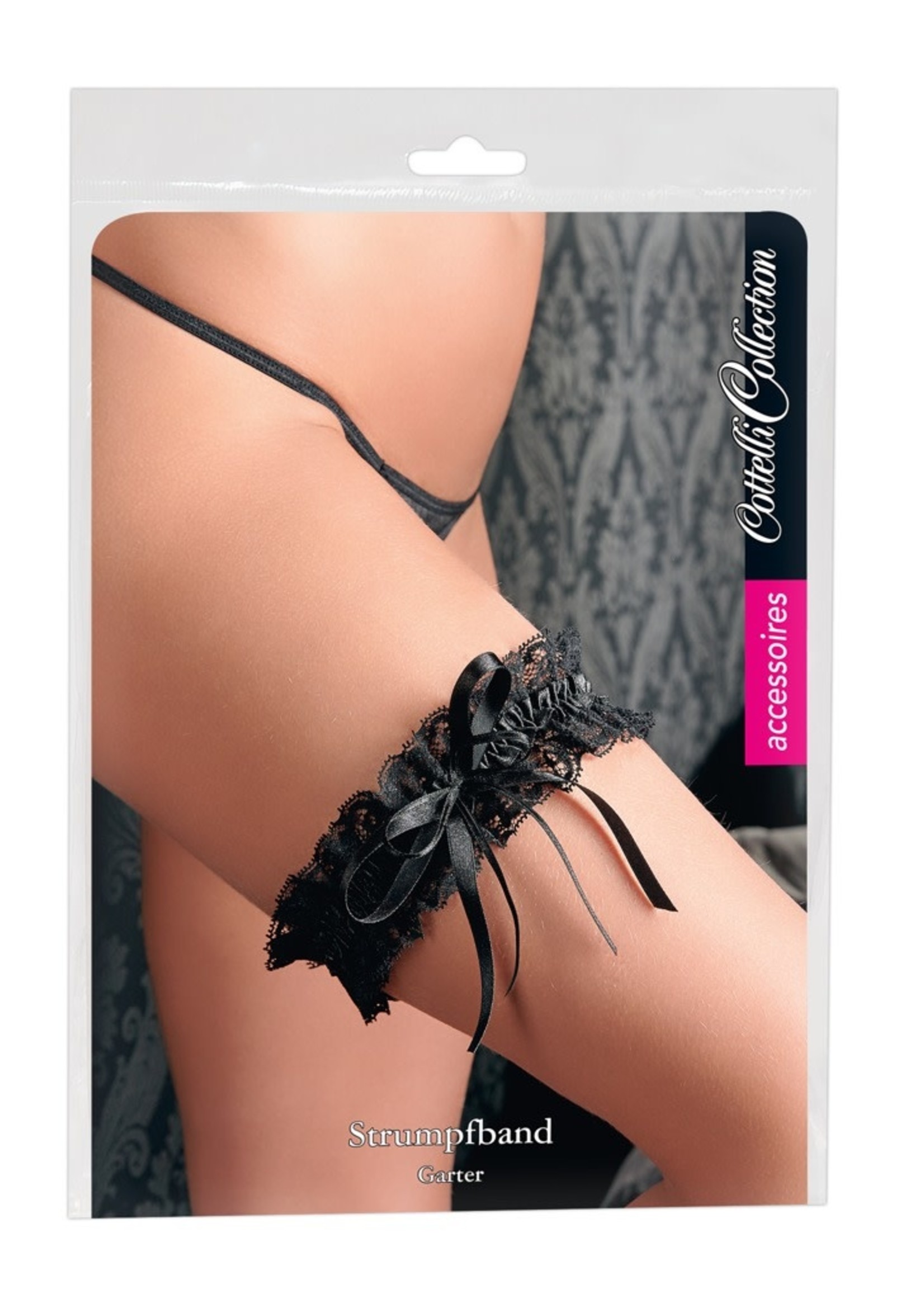 Cotteli Collection Garter lace black OneSize