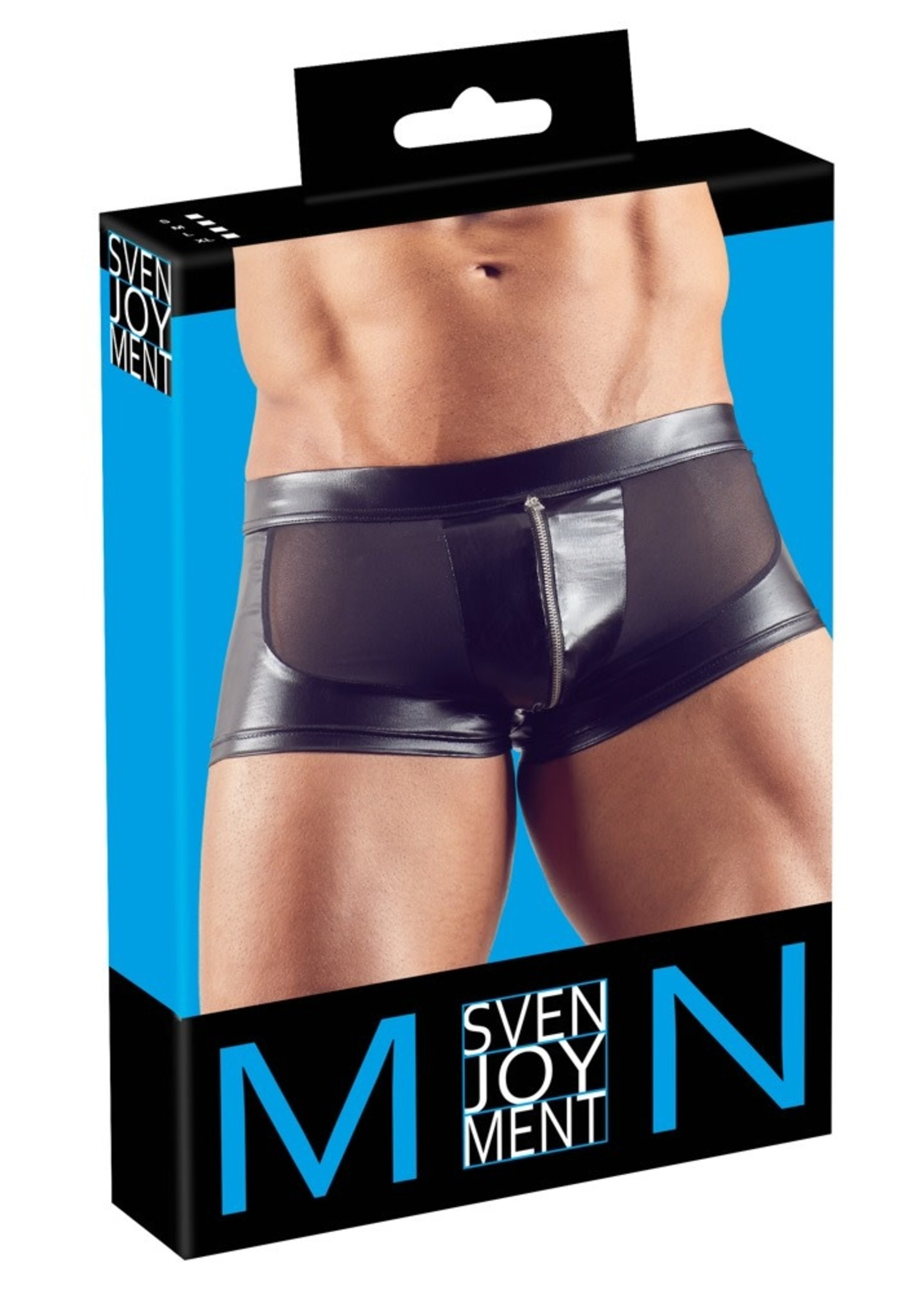 Svenjoyment Mens pants wetlook with transparent