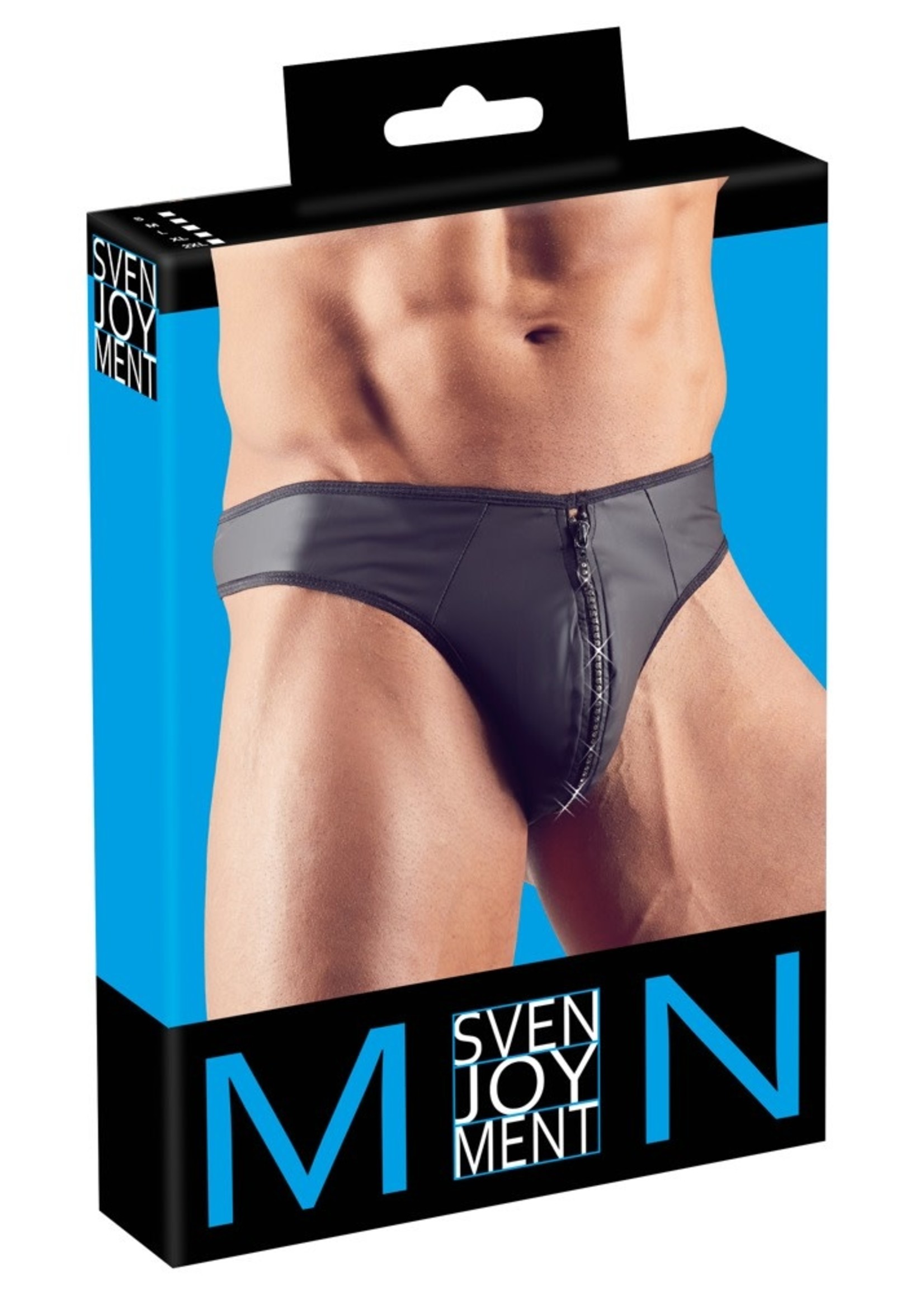 Svenjoyment Mens slip zipper strass black