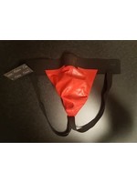Leather jock red/black