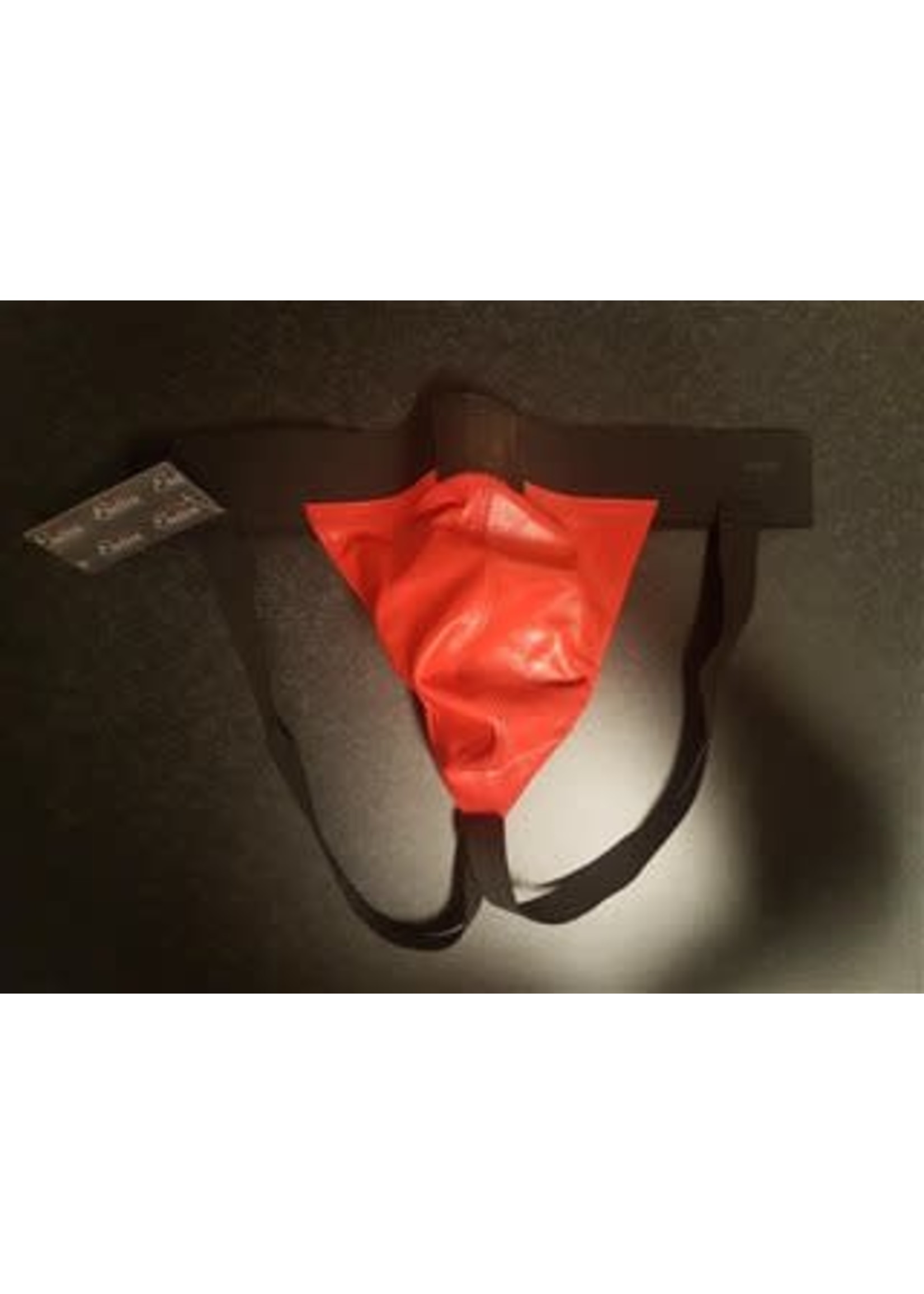 Leather jock red/black