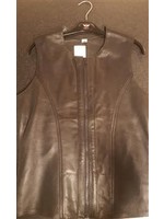 Leather macho vest black