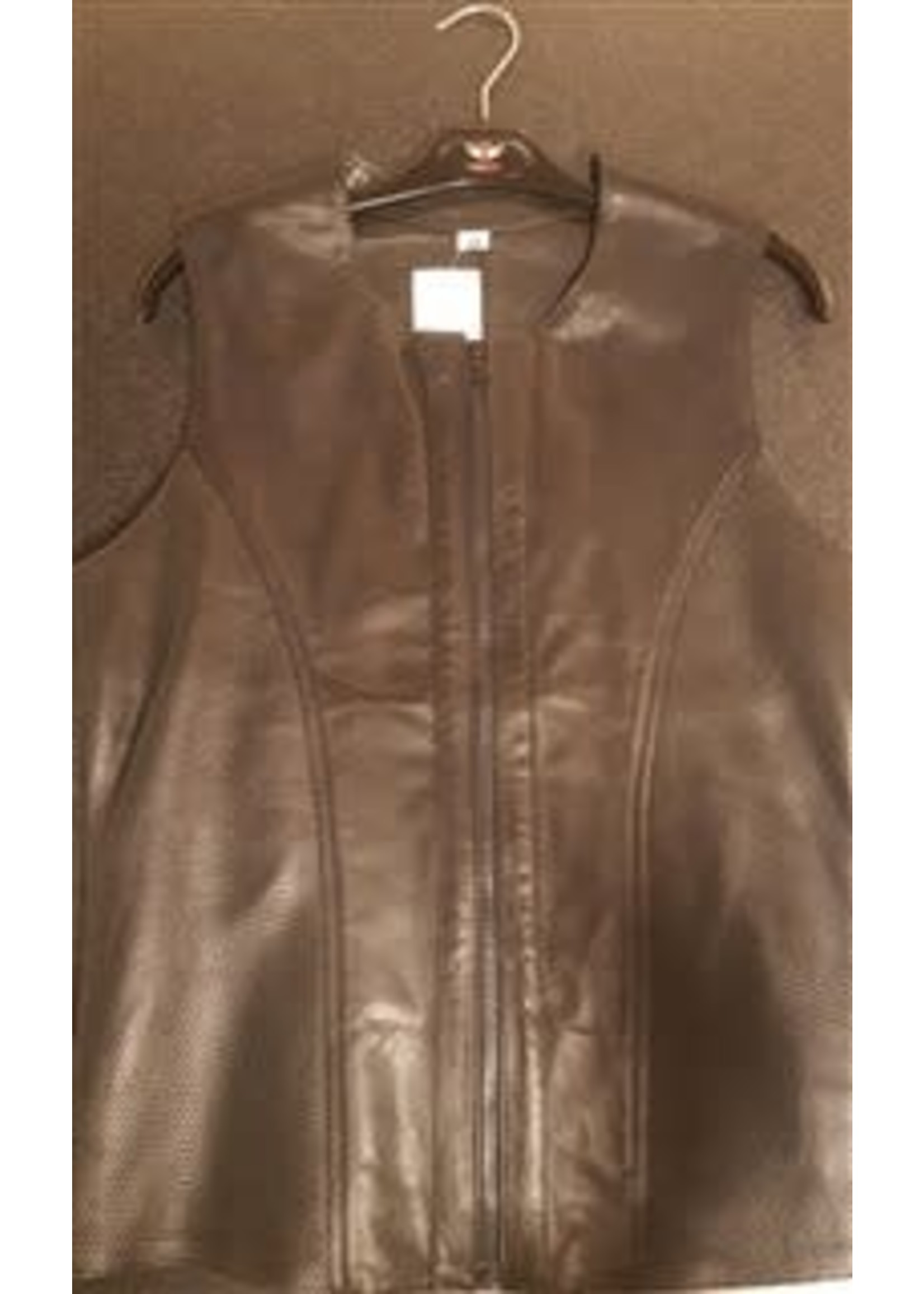 Leather macho vest black