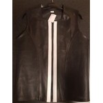 Leather macho vest black/white