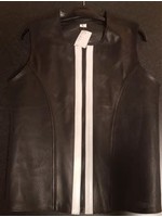 Leather macho vest black/white