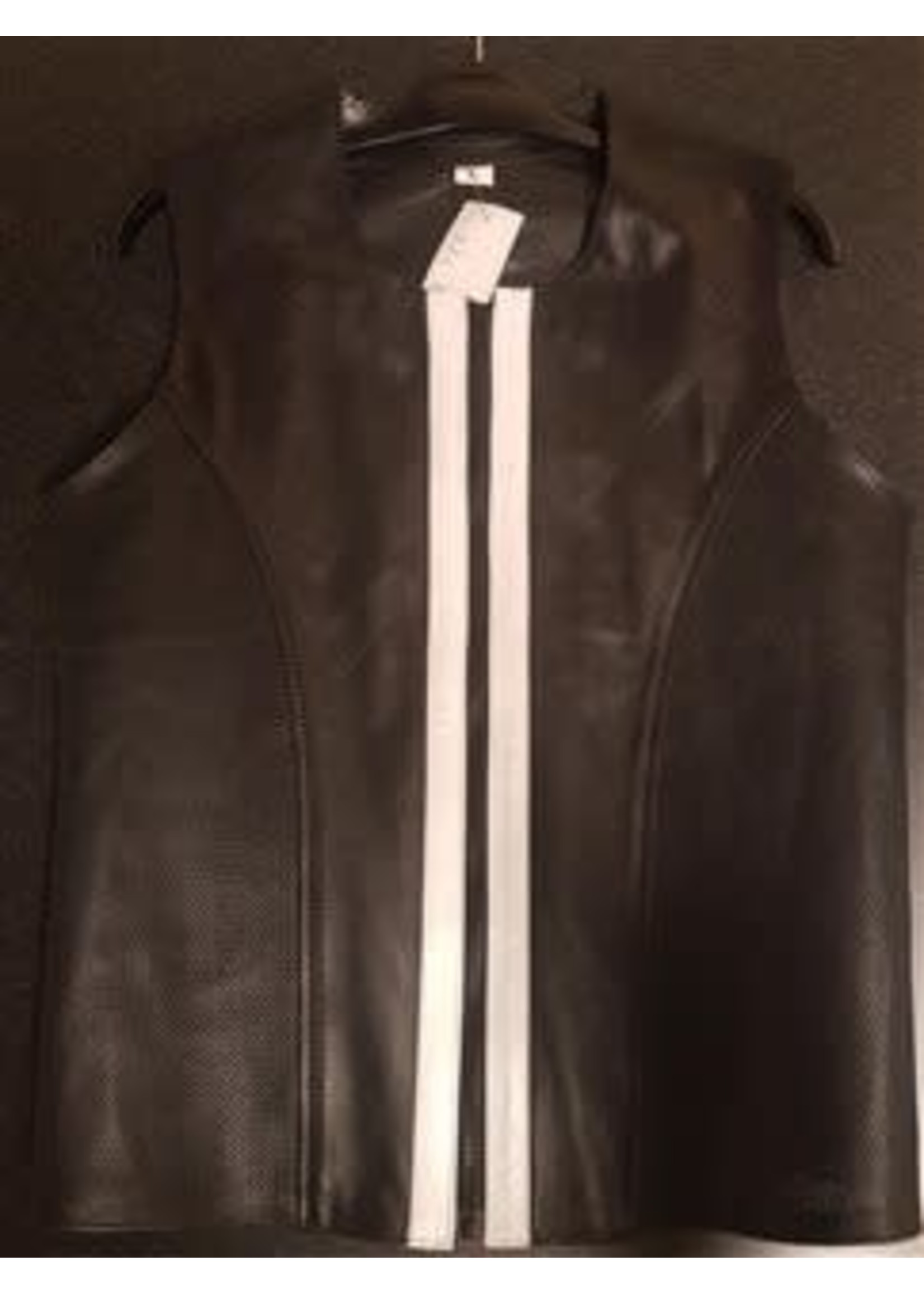 Leather macho vest black/white