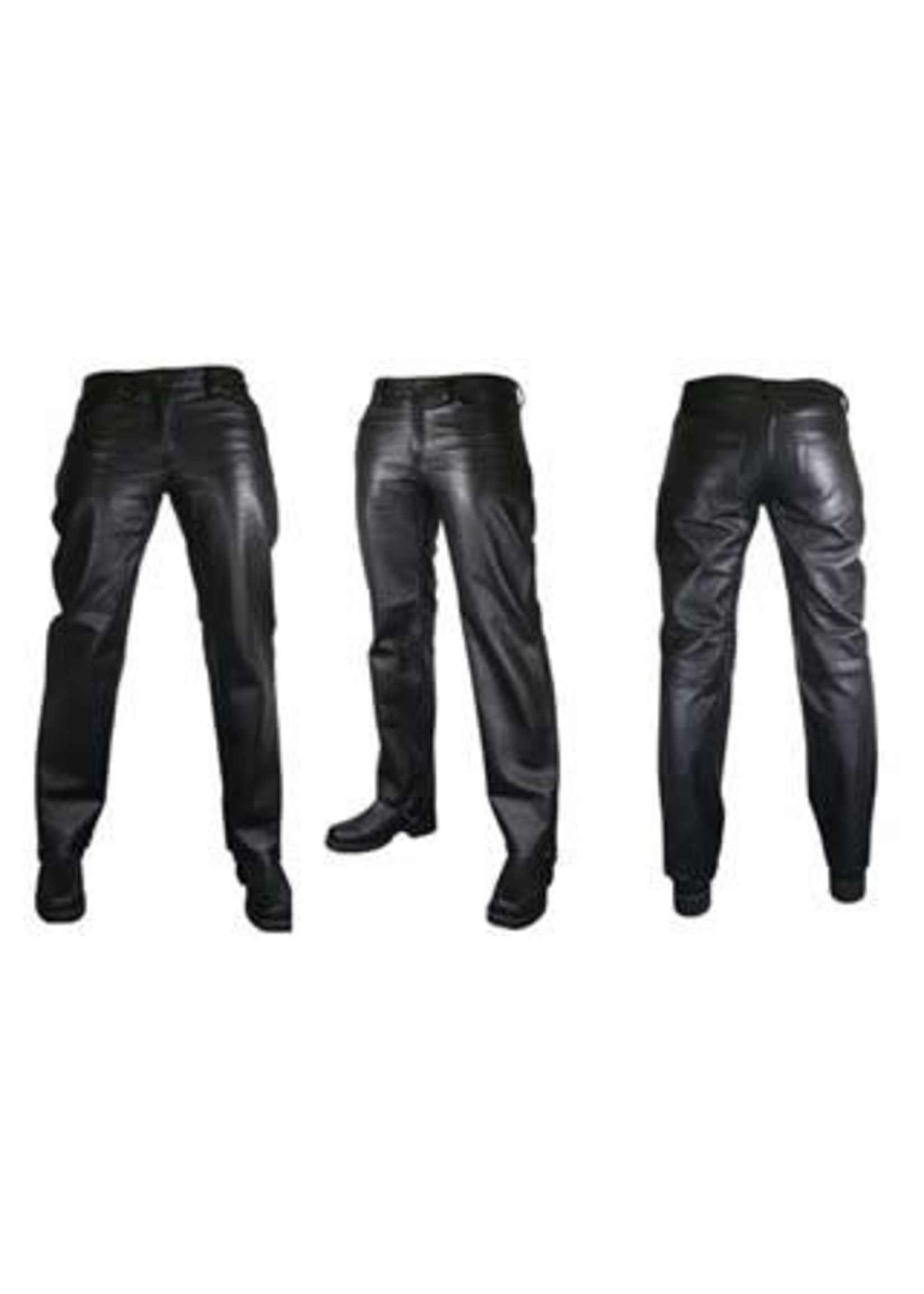 Leather jeans black