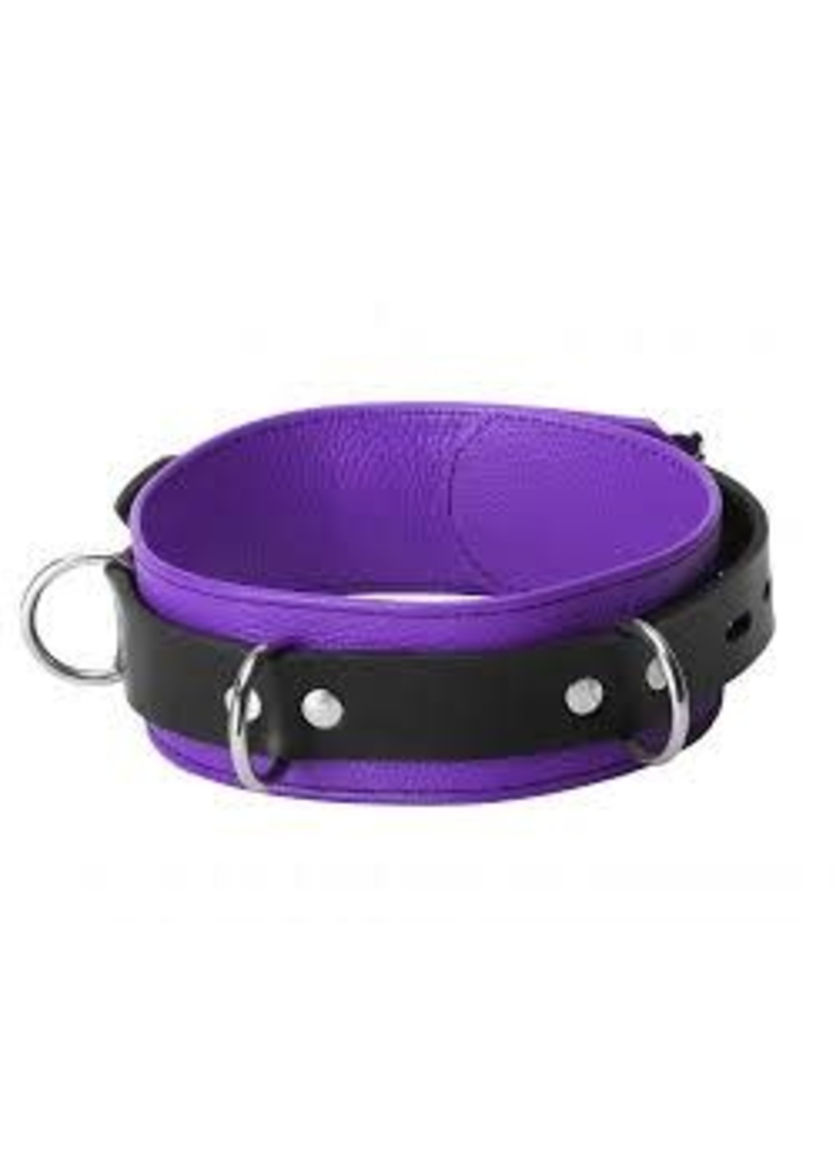 Collar bondage 3-Rings purple/black