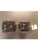 Bondage wrist  cuffs black/purple