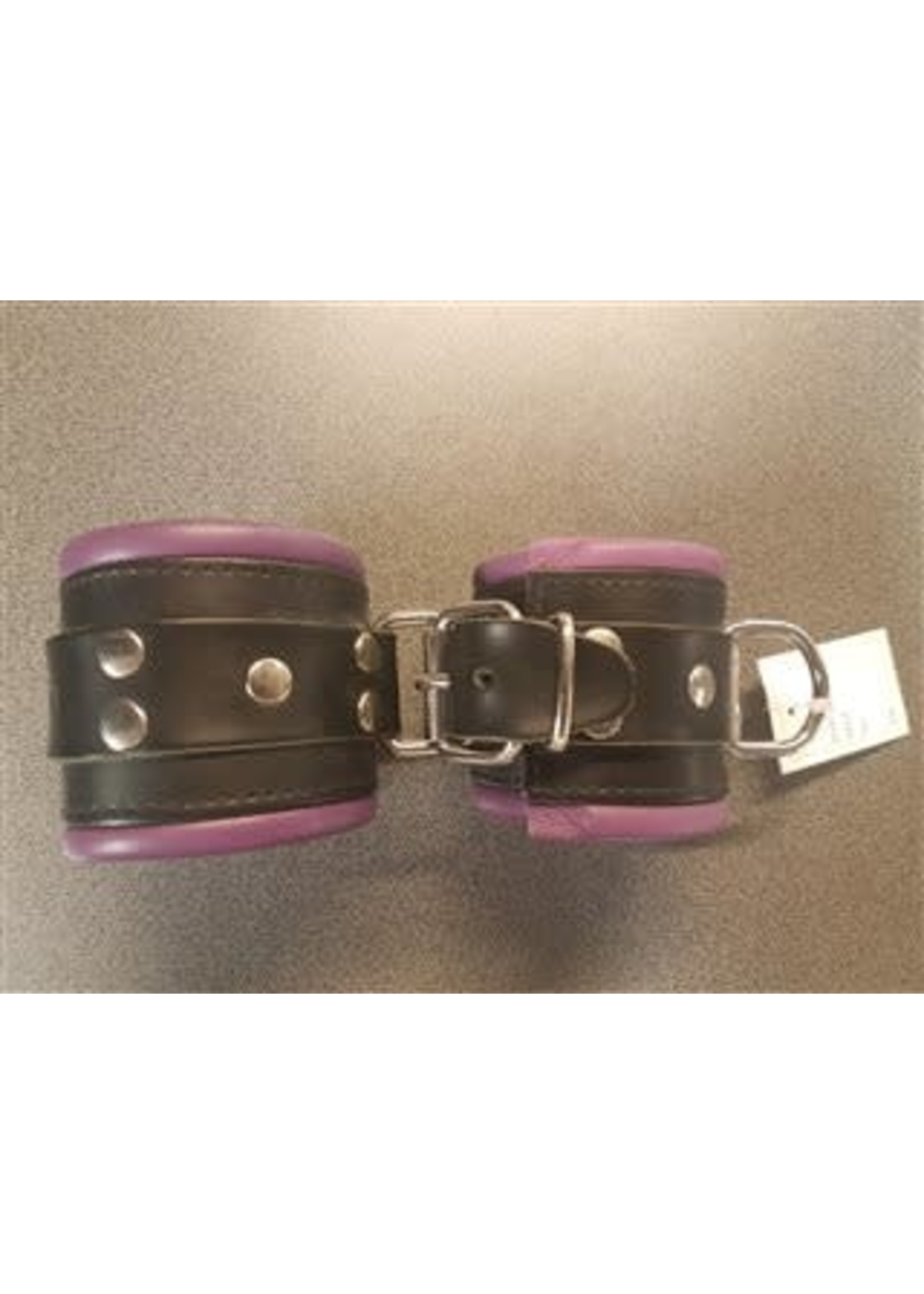 Bondage wrist  cuffs black/purple