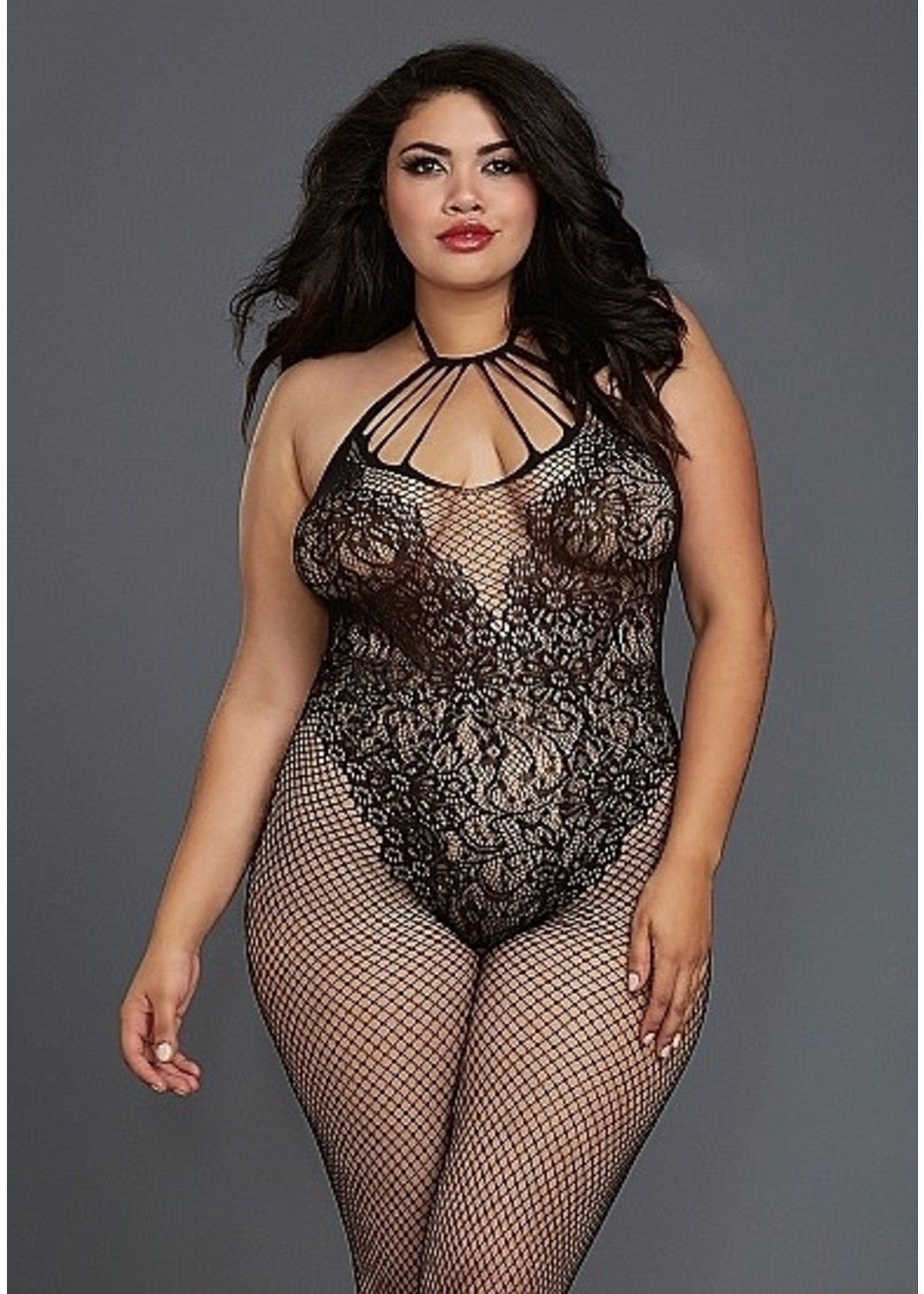 Dreamgirl Fishnet bodystocking black OneSize Queen