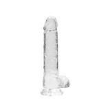 Realrock by Shots Realistic dildo with balls 8" transparent