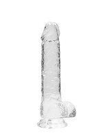 Realrock by Shots Realistic dildo with balls 8" transparent