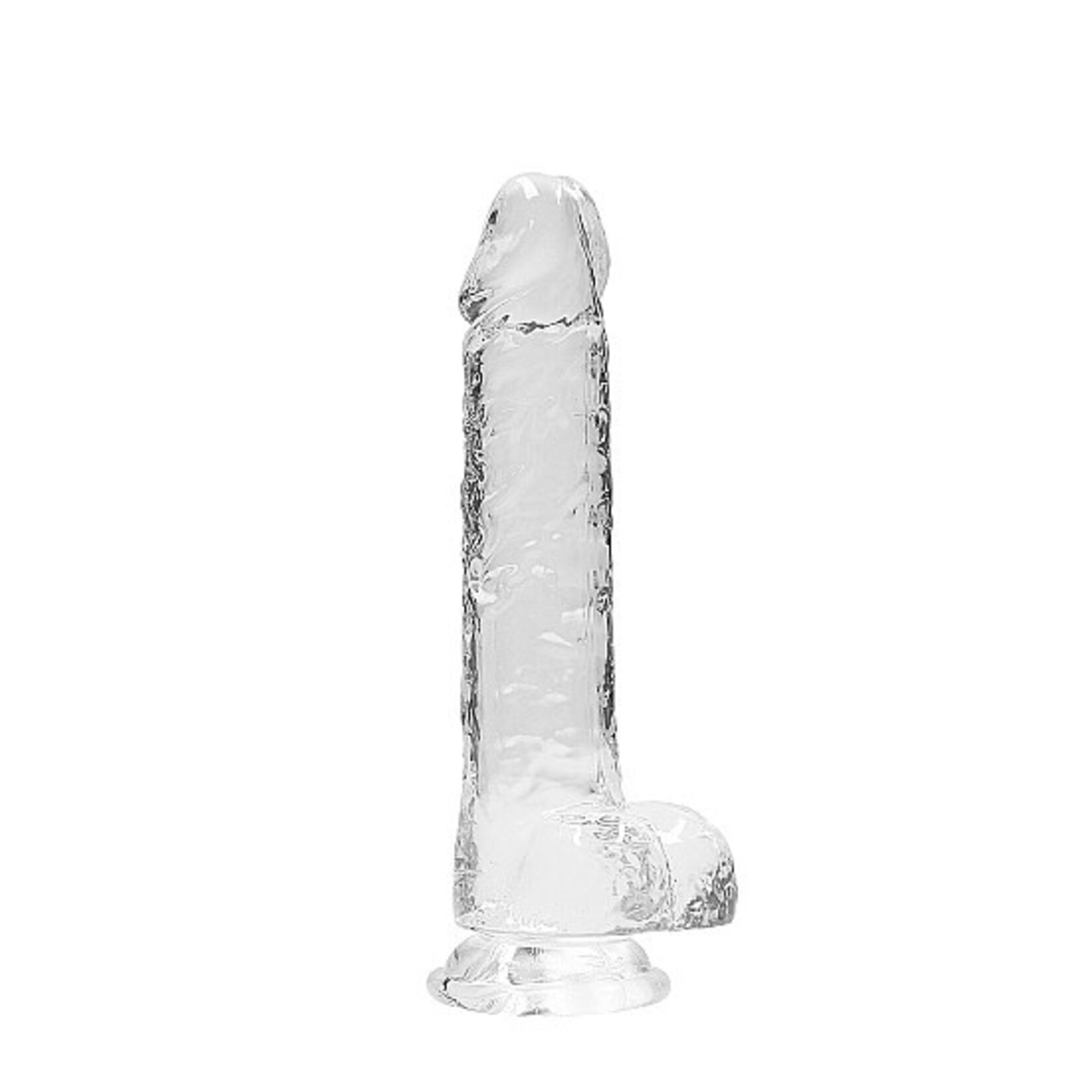 Realrock by Shots Realistic dildo with balls 8" transparent