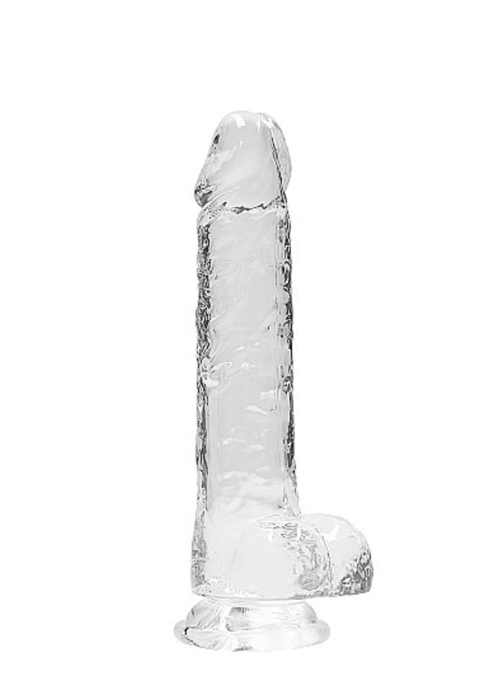 Realrock by Shots Realistic dildo with balls 8" transparent