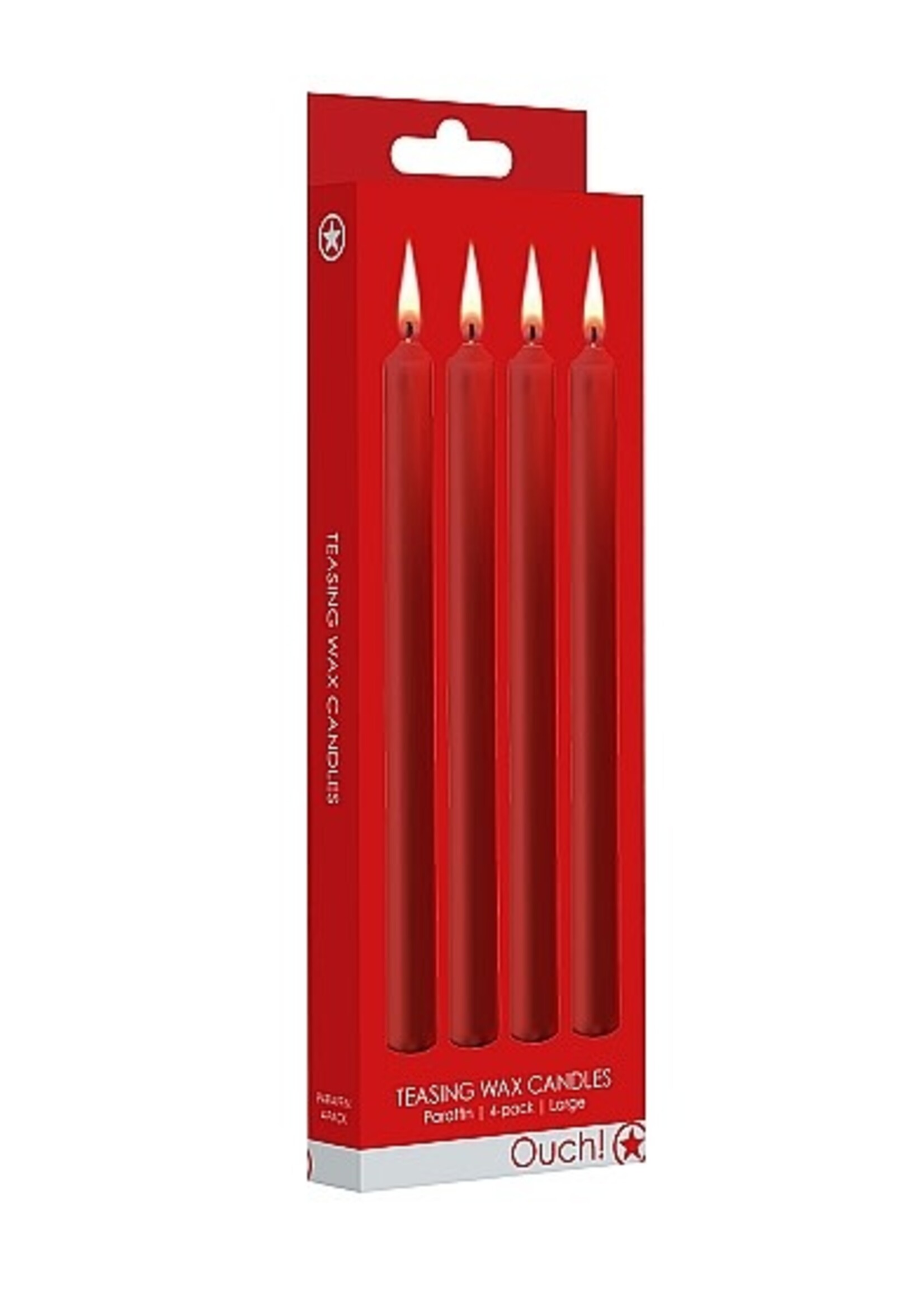Ouch! Teasing wax candles red